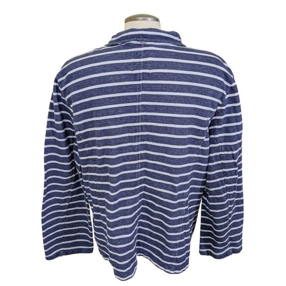 Old Navy Womens Knit Blazer Plus XXL Preppy Nautical Coastal Striped Breton Gray - Picture 4 of 7